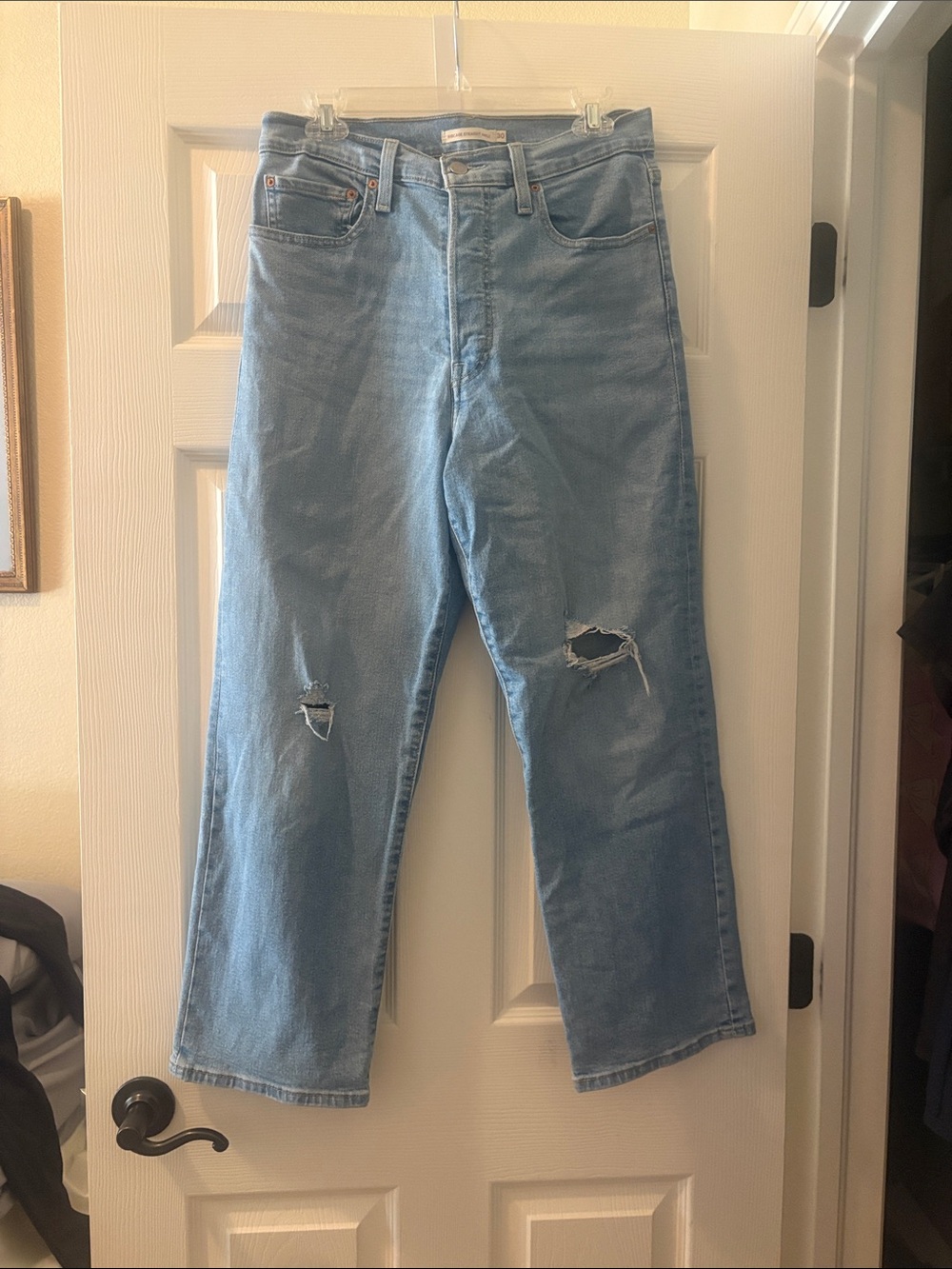 Levi's Light Blue Relaxed Fit Distressed Jeans